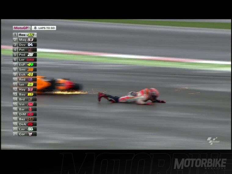 Marc Marquez Caida Silverstone MotoGP 2015