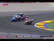 Secuencia de la caída múltiple en la última curva de Valencia en Moto3 5 Caida Vazquez Fenati Antonelli 4
