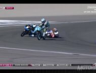 Secuencia de la caída múltiple en la última curva de Valencia en Moto3 8 Caida Vazquez Fenati Antonelli 7