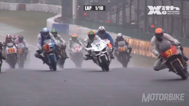 Kawasaki H2R vs Superbikes 1980 carrera 004