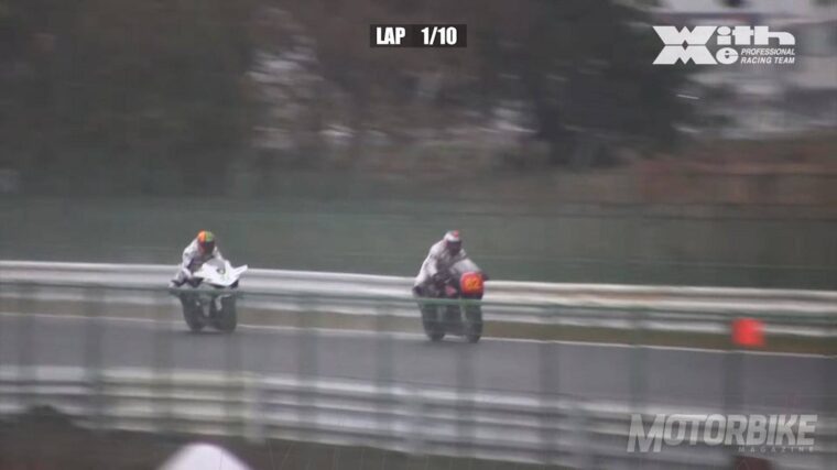 Kawasaki H2R vs Superbikes 1980 carrera 010