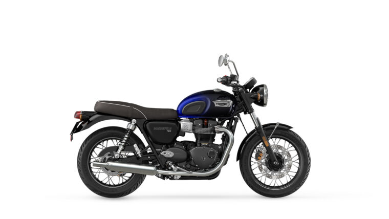 Triumph Bonneville T100 Blue Stealth Edition estudio2