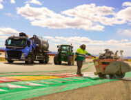 El circuito de Motorland Aragon comienza las obras de reasfaltado 7 Maquinas trabajando asfalto nuevo Circuito de Motorland Aragon