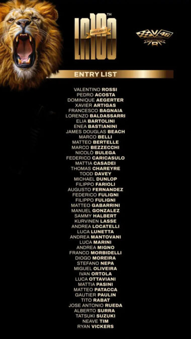 lista inscritos 100 km campeones 2025 rossi
