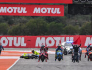 Aleix Espargaró y el choque de Morbidelli: «Hay que estar un poco más concentrado, porque ha destrozado la moto» 1 franco morbidelli aleix espargaro caida salida motogp valencia